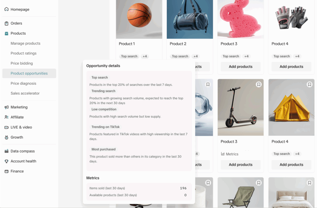 TikTok Shop商品机会中心完全指南:从热搜关键词到限时激励的2025运营手册插图9 TikTok Shop商品机会中心完全指南:从热搜关键词到限时激励的2025运营手册插图9