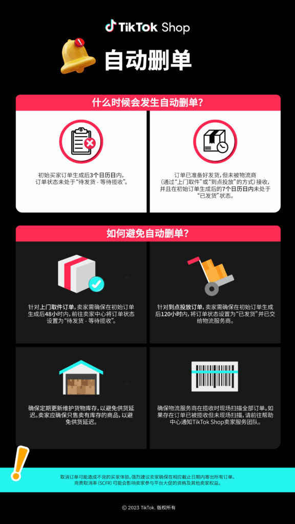 TikTok什么时候会发生自动删单？|TikTok卖家学习中心